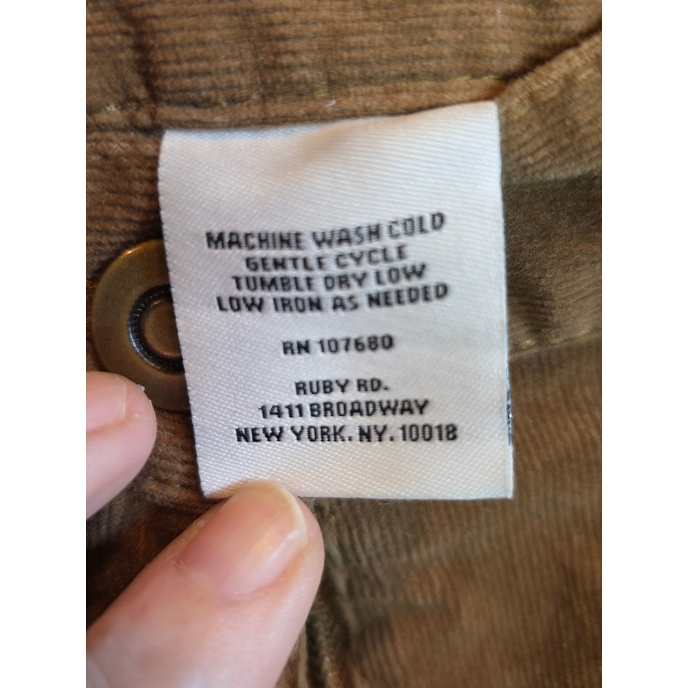 Ruby Rd Favorites Brown Corduroy Pants Womens 14 Mid Rise Straight Leg Stretch - Picture 3 of 10